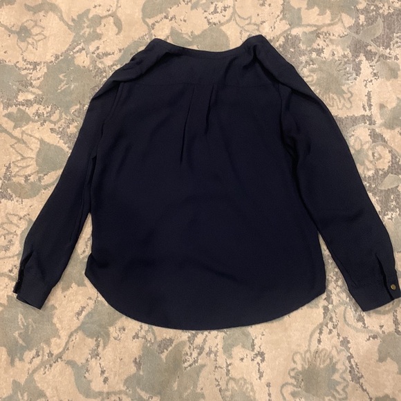 Women's INC International Concepts Navy Blue Shirt with Gold Features - Size 10 - Picture 7 of 7